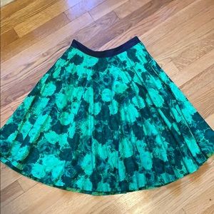 Green Anthropologie floral skirt